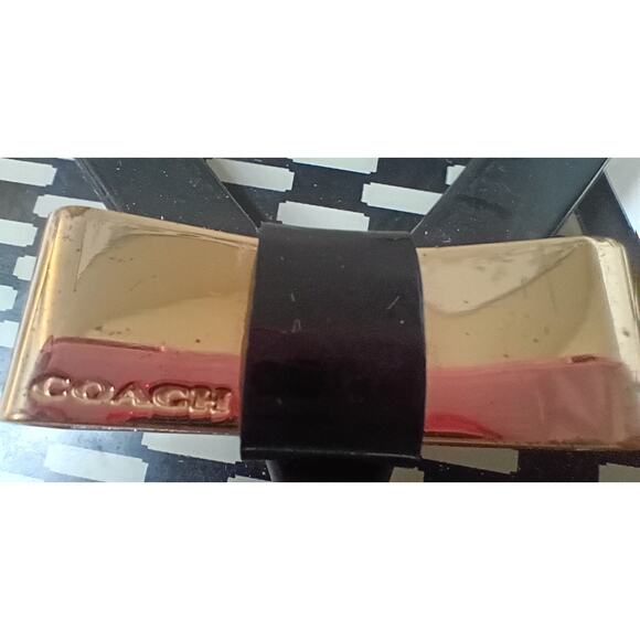 COACH Landon Black Jelly Flip Flops with Gold Bow - Size 10 - Picture 2 of 4